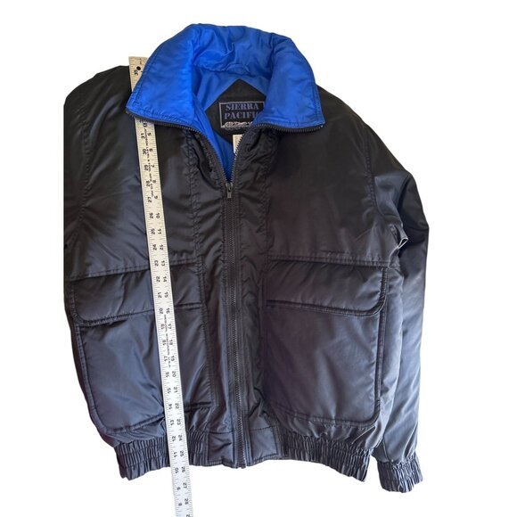 Sierra Pacific Black & Blue Full Zip Puffer Jacket Size M Lightweight - Picture 5 of 6